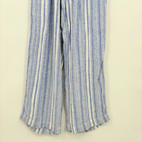 Christopher & Banks Linen Blend Pull-on pants, Size Medium, blue white striped - Picture 4 of 9